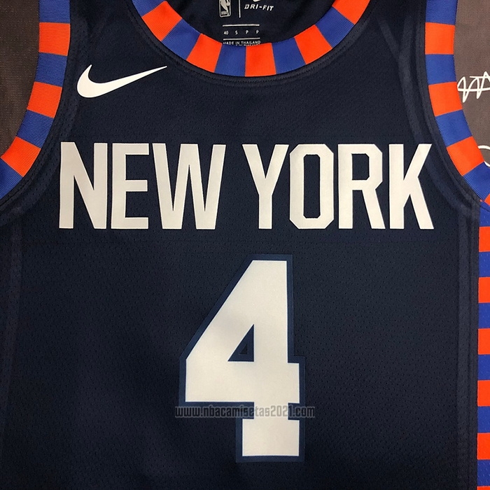 Camiseta New York Knicks Derrick Rose #4 Ciudad Edition 2019-20 Azul